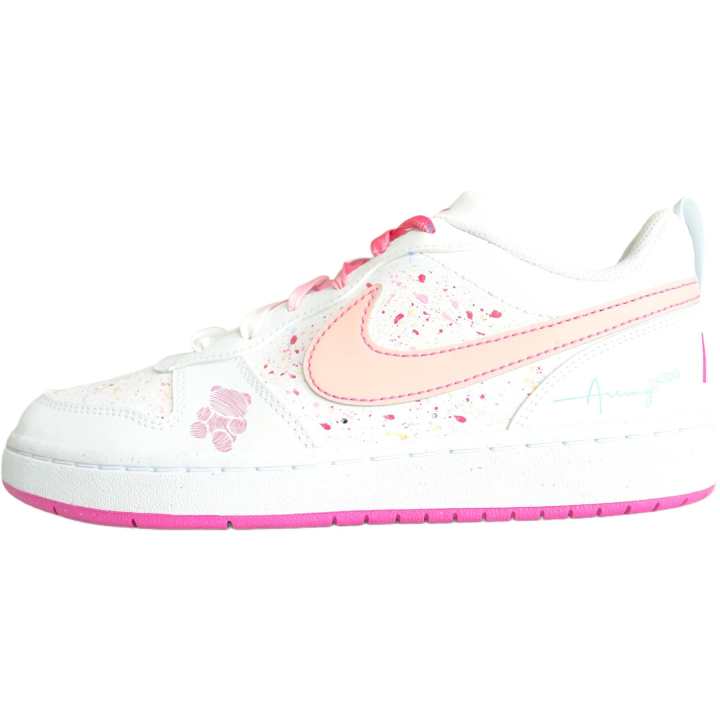 Nike Nike Court Borough Rainbow Bear Leather Low top Skateboard Shoes Red Pink Kids'