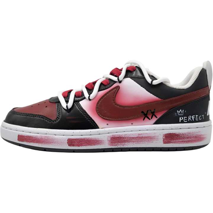 Nike Nike Court Borough Flash Point Low top Kids' Skateboarding Shoes Black Red Unisex