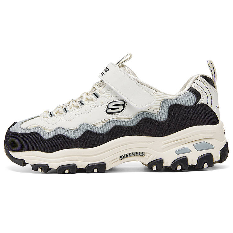 Skechers Kids Corduroy Slip Resistant Cushioning Abrasion Resistant Low top Kids Lifestyle Shoes White Black Kids'