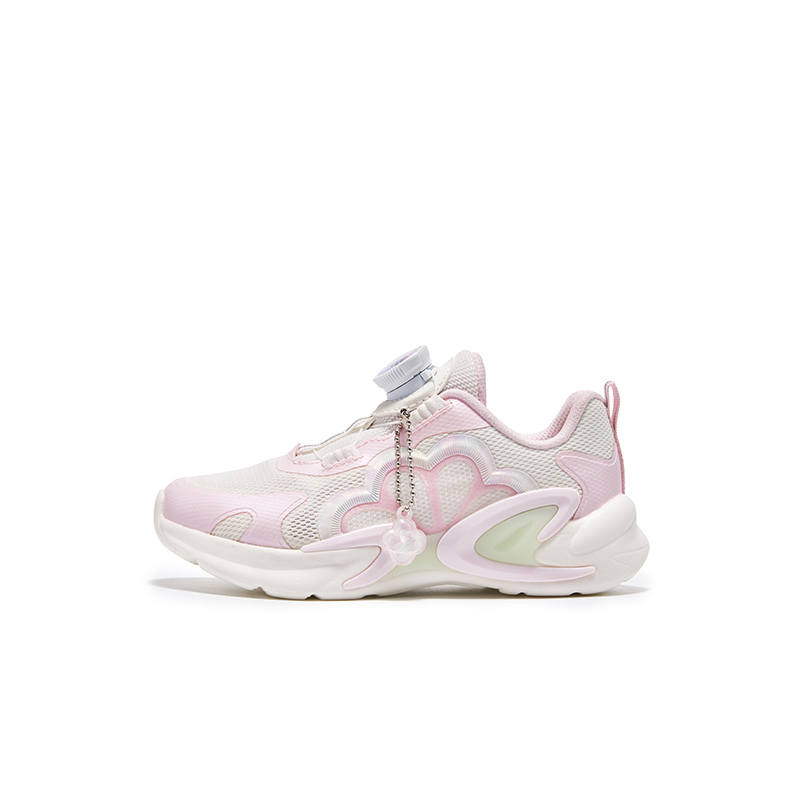 XTEP Slip Resistant Abrasion Resistant Low top Kids' Running Shoes Pink Children Aged 3 7 Years Old