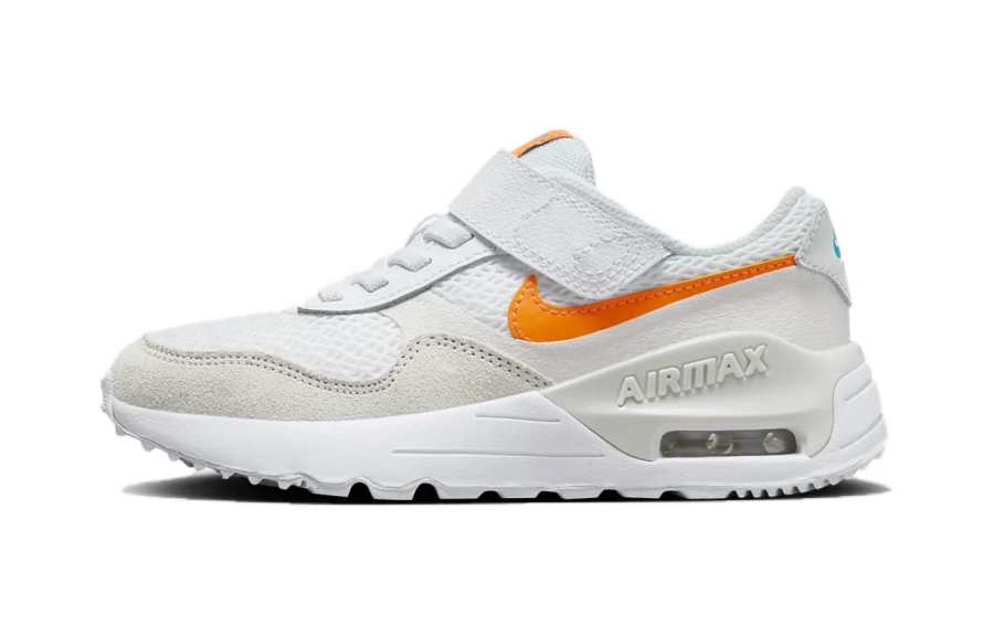 Nike Nike Air Max SYSTM BP Cushioning, Wear Resistant Low top Kids Lifestyle Shoes White Orange Children Aged 3 7 Years Old