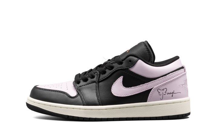 Jordan Jordan Air Jordan 1 Black Pink Butterfly Dream Slip Resistant Anti Kick Cushioning Abrasion Resistant