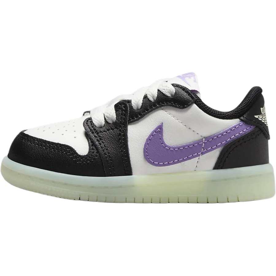 Jordan Jordan Air Jordan 1 Abrasion Resistant Low top Toddler Shoes White Purple Black Infant And Toddler