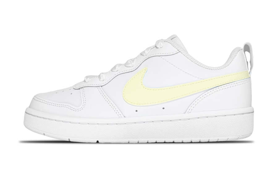 Nike Nike Court Borough Low 2 Leather Low top Kids' Skateboarding Shoes White Yellow Teenagers