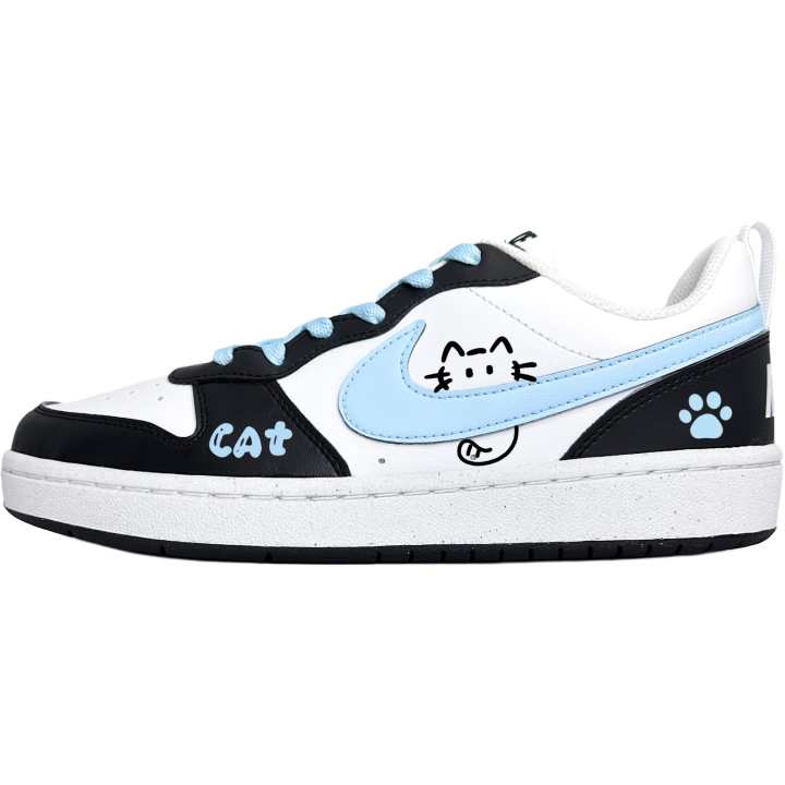 Nike Nike Court Borough Blue Cat Synthetic Leather Slip Resistant Abrasion Resistant Slip Resistant Abrasion Resistant