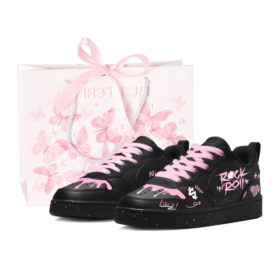 Nike Nike Court Borough Pink Cloud, Shopping Bag Leather Slip Resistant Abrasion Resistant Low top Kids' Skateboarding Shoes