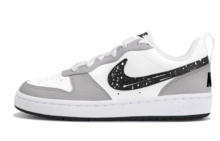 Nike Nike Court Borough Synthetic Leather Low top Kids' Skateboarding Shoes Gray Black Teenagers