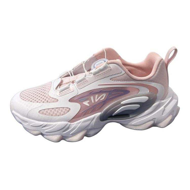 FILA KIDS Abrasion Resistant Low top Kids' Running Shoes Pink White Teenagers