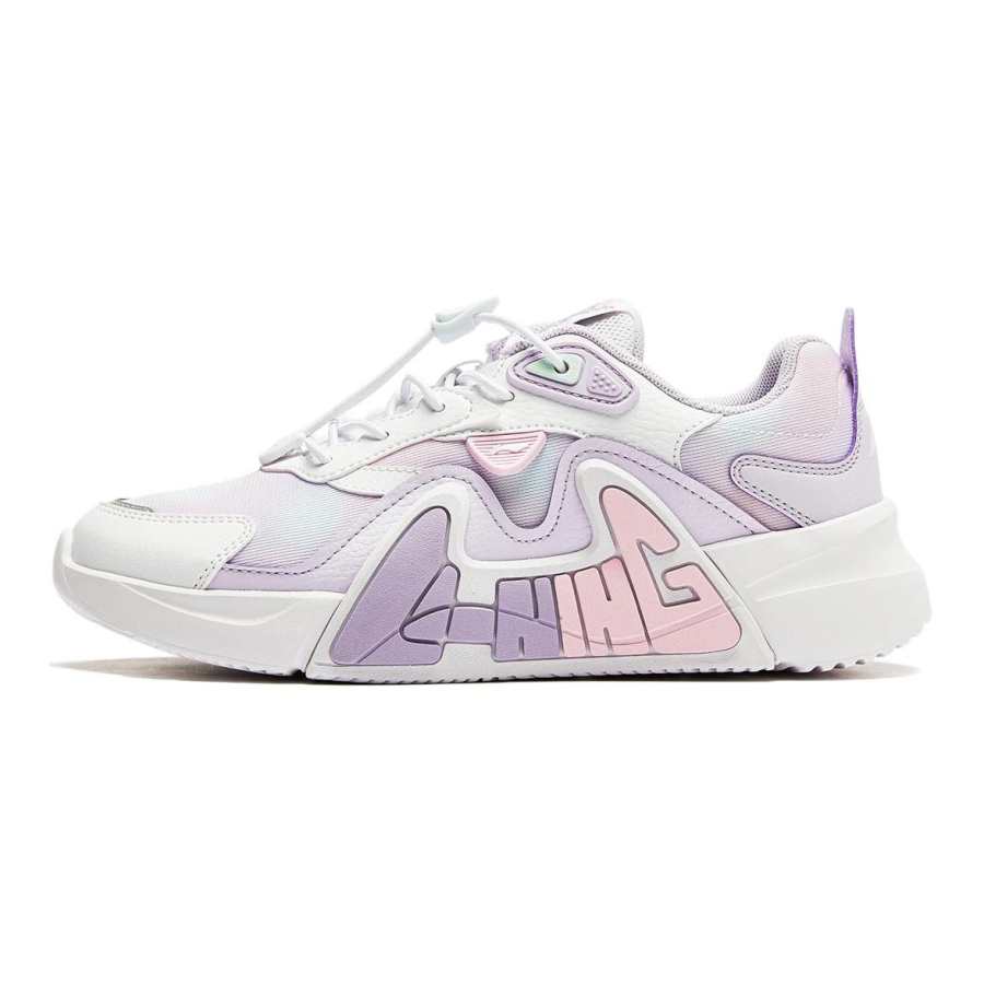 Li-Ning YOUNG Li Ning YOUNG LN 90 FLY V3 Low top Casual Shoes White Purple Teenagers