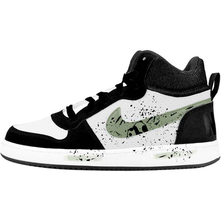 Nike Nike Black Jade Panda Synthetic Leather Slip Resistant Mid top Skateboard Shoes Black Unisex