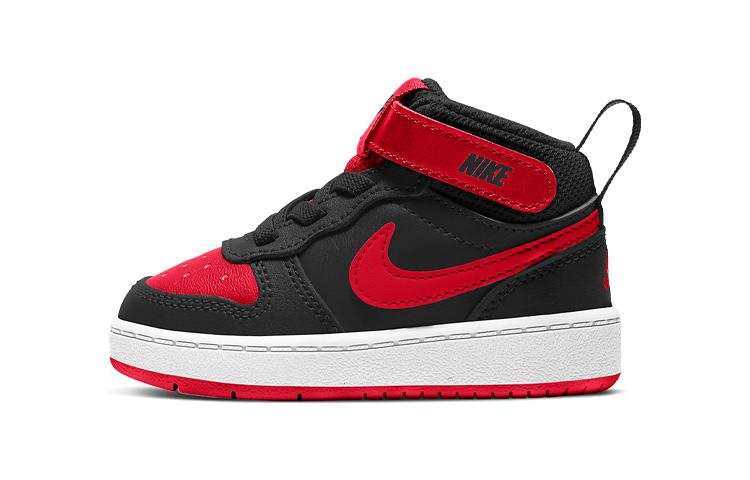 Nike Nike Court Borough Mid 2 Slip Resistant Cushioning Abrasion Resistant Mid top Skateboard Shoes Black Red