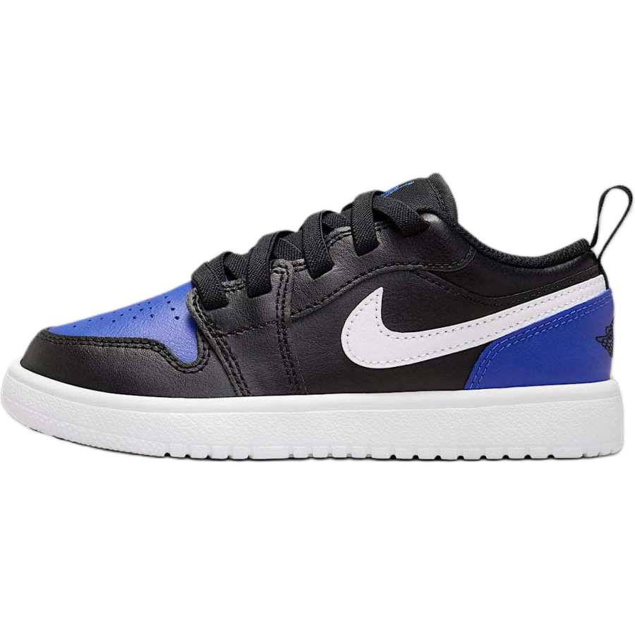 Jordan Jordan 1 Slip Resistant Abrasion Resistant Low top Children's Basketball Shoes Black/Royal Blue/White Kids'