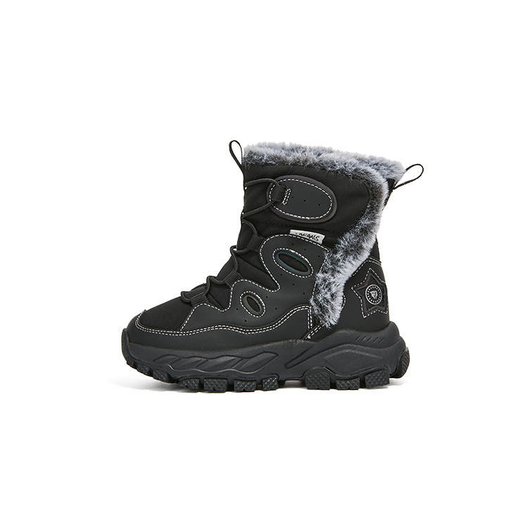 TARANIS Fleece Lined Thermal Outdoor Sports, Windproof And Waterproof Cold Resistant High top Kids' Snow Boots