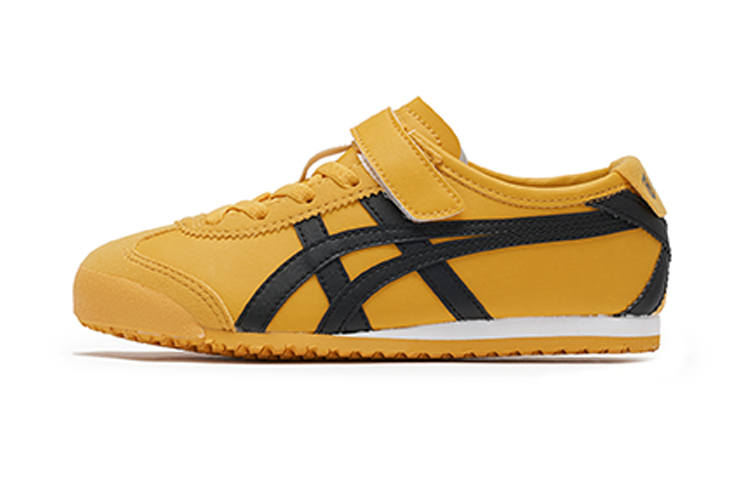 Onitsuka Tiger Synthetic Leather Slip Resistant, Abrasion Resistant, Breathable Low top Kids Lifestyle Shoes Yellow