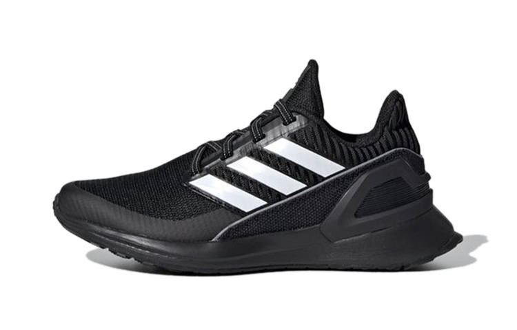Adidas Adidas Rapidarun Knit El C Comfortable Breathable Low top Kids' Running Shoes Black Children Aged 3 7 Years Old