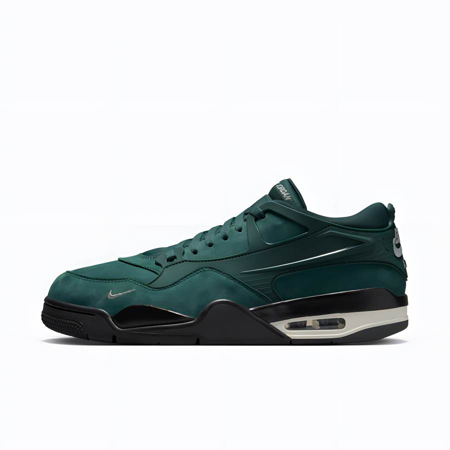Jordan Nigel Sylvester x Jordan Air Jordan 4 Slip Resistant Abrasion Resistant Low top Children's Basketball Shoes Green Kids'