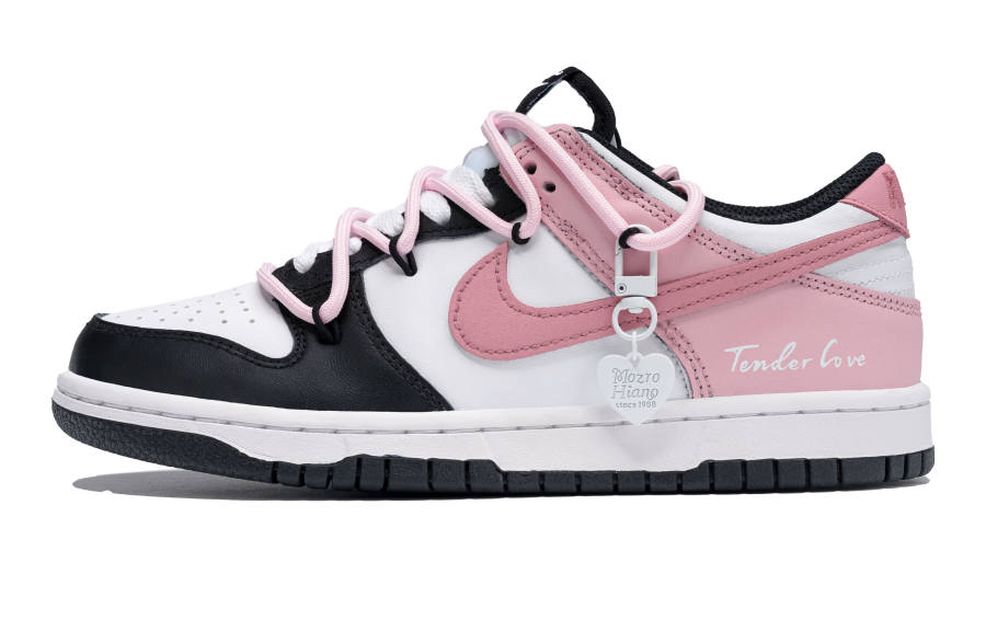 Nike Nike Dunk Sweet Lychee Cake Slip Resistant Abrasion Resistant Low top Kids' Skateboarding Shoes Black Pink Teenagers