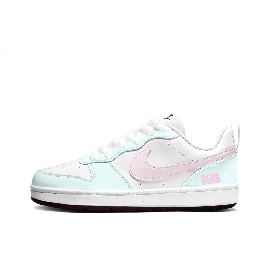 Nike Nike Court Borough Leather Cushioning, Wear Resistant Low top Kids' Skateboarding Shoes Pink Green Teenagers