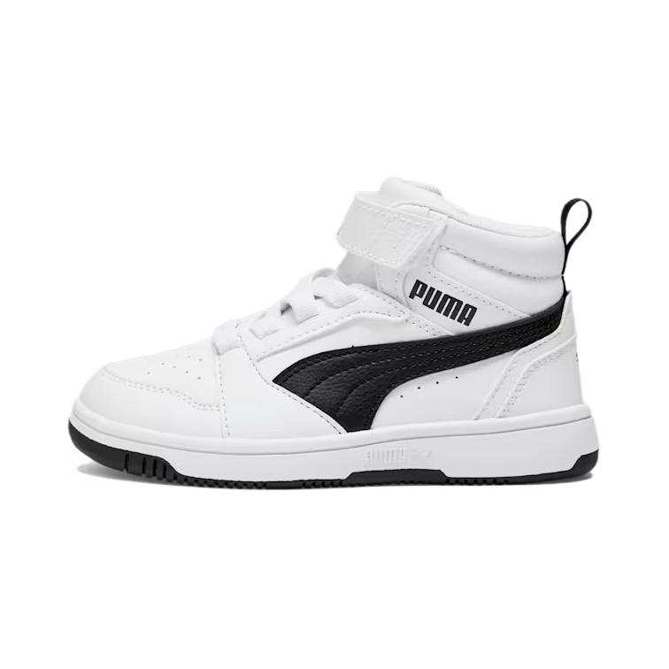 PUMA Rebound V6 Mid top Kids Lifestyle Shoes White Children Aged 3 7 Years Old