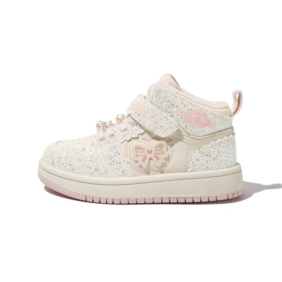 BELLE Synthetic Leather Sequins High top Kids' Skateboarding Shoes Apricot Pink Kids'