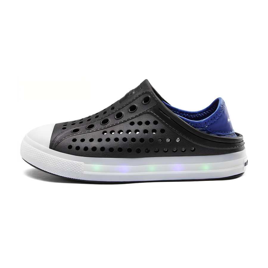 Skechers Kids Cushioning Abrasion Resistant Cushioning, Wear Resistant Children's Sandals Black Blue Kids'