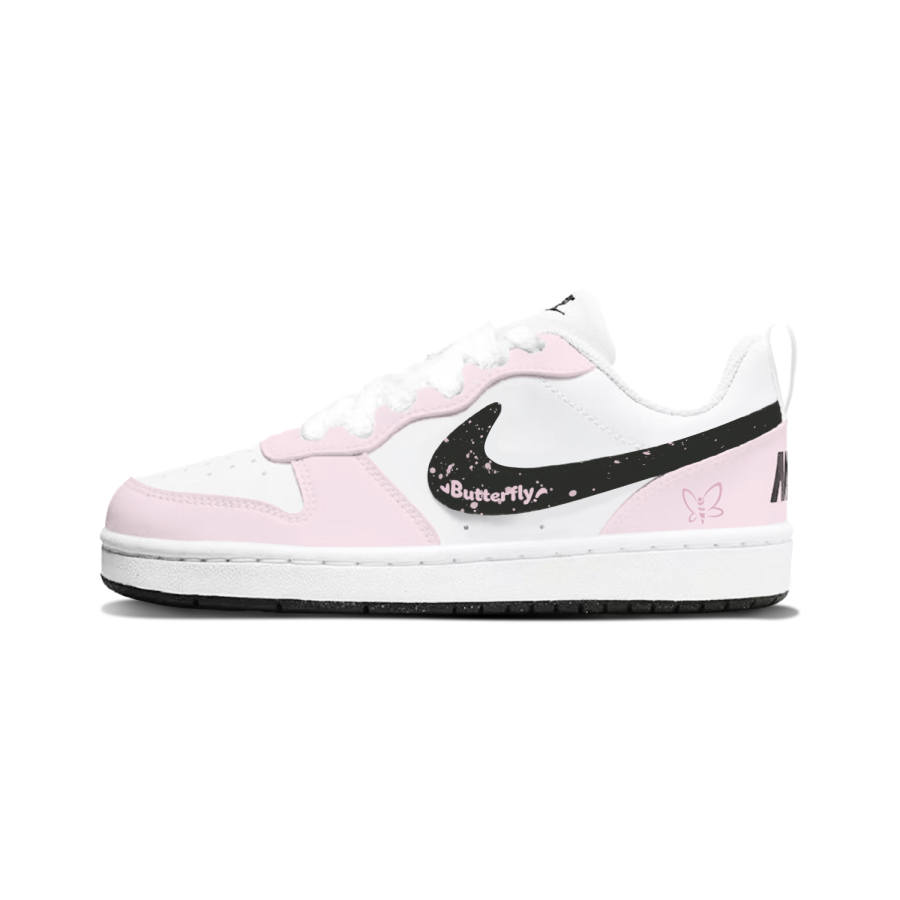 Nike Nike Court Borough Synthetic Leather Abrasion Resistant Abrasion Resistant Low top Skateboard Shoes Pink Kids'