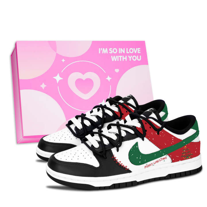 Nike Nike Dunk Red Green Star Trail Leather Slip Resistant Abrasion Resistant Slip Resistant Abrasion Resistant Low top
