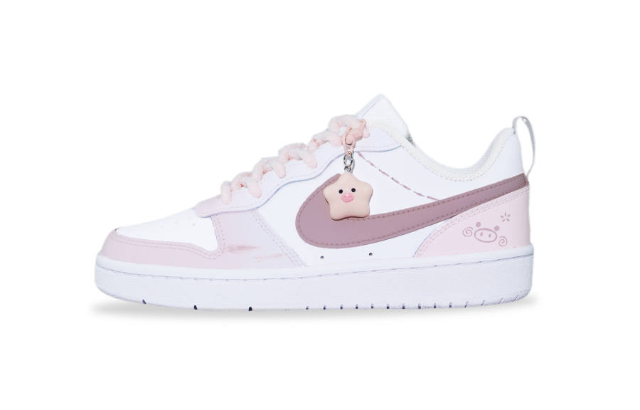 Nike Nike Court Borough Milky Fragrance Piggy Leather Slip Resistant Abrasion Resistant Low top Kids' Skateboarding Shoes