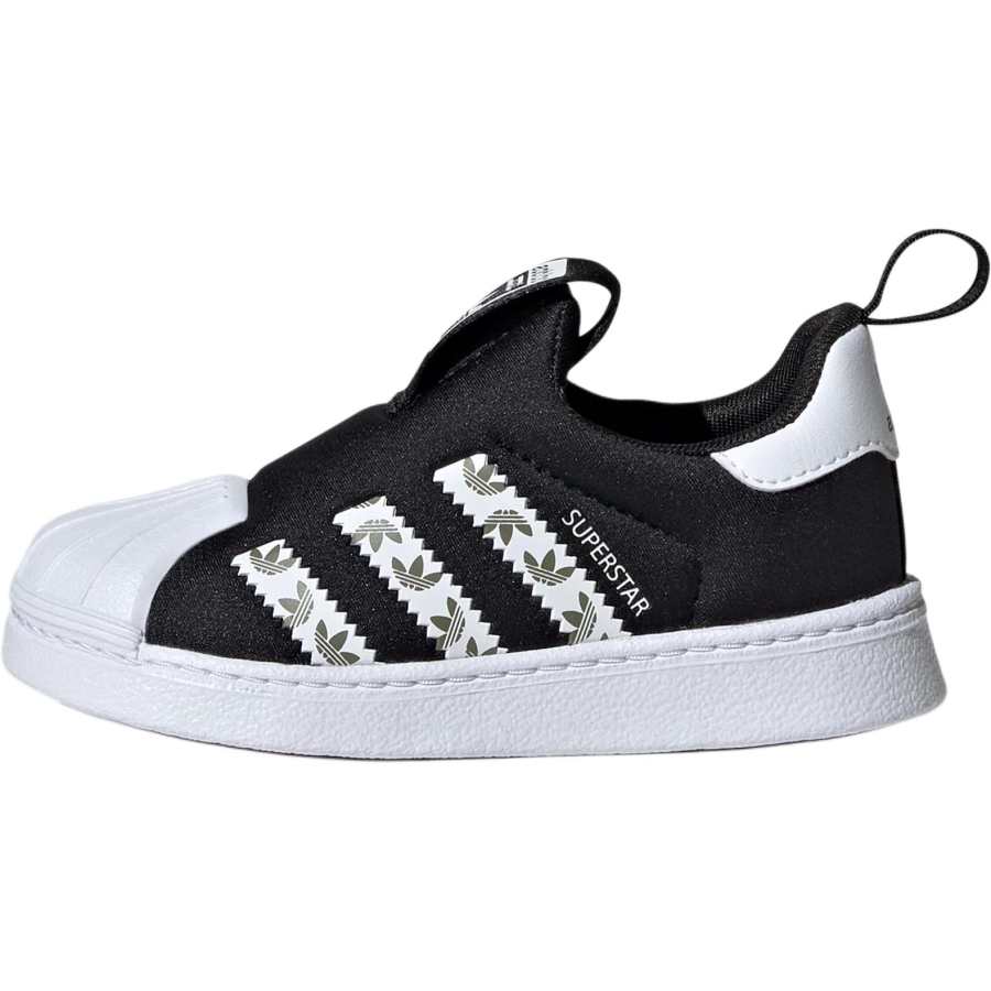 Adidas Originals SUPERSTAR 360 Comfortable Abrasion Resistant Low top Toddler Shoes Black White Infant And Toddler