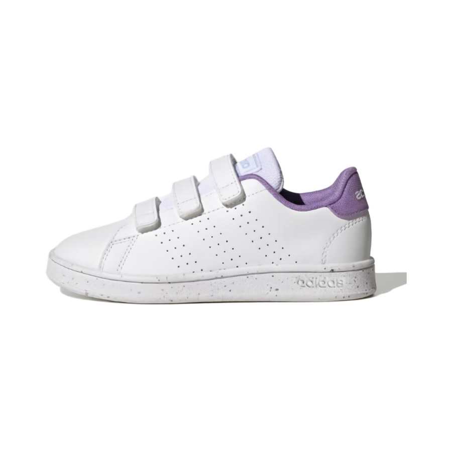 Adidas Adidas Advantage Slip Resistant Abrasion Resistant Low top Kids' Skateboarding Shoes White Purple