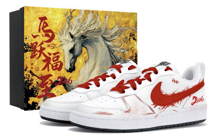 Nike Nike Court Borough 2 Low top Skateboard Shoes White Red Teenagers