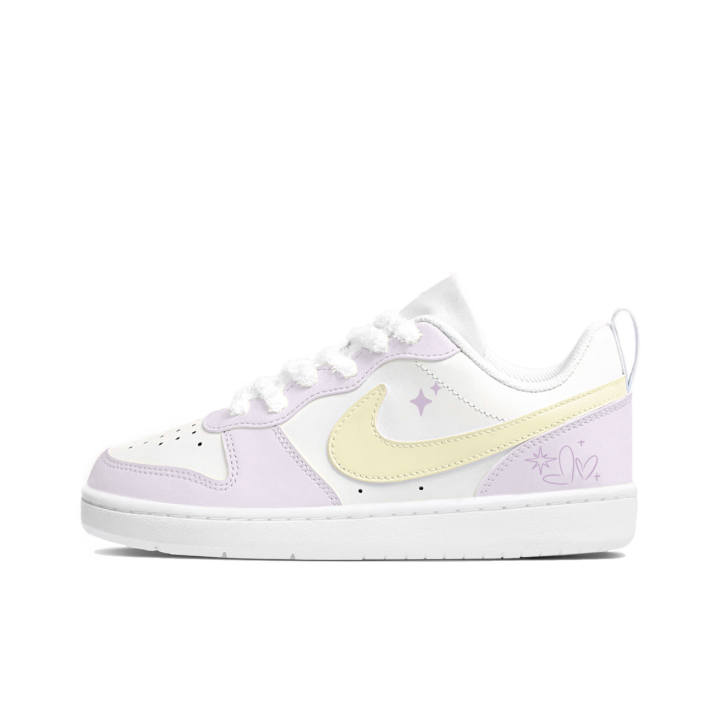 Nike Nike Court Borough Taro Paste Cocoa Leather Cushioning Abrasion Resistant Slip Resistant