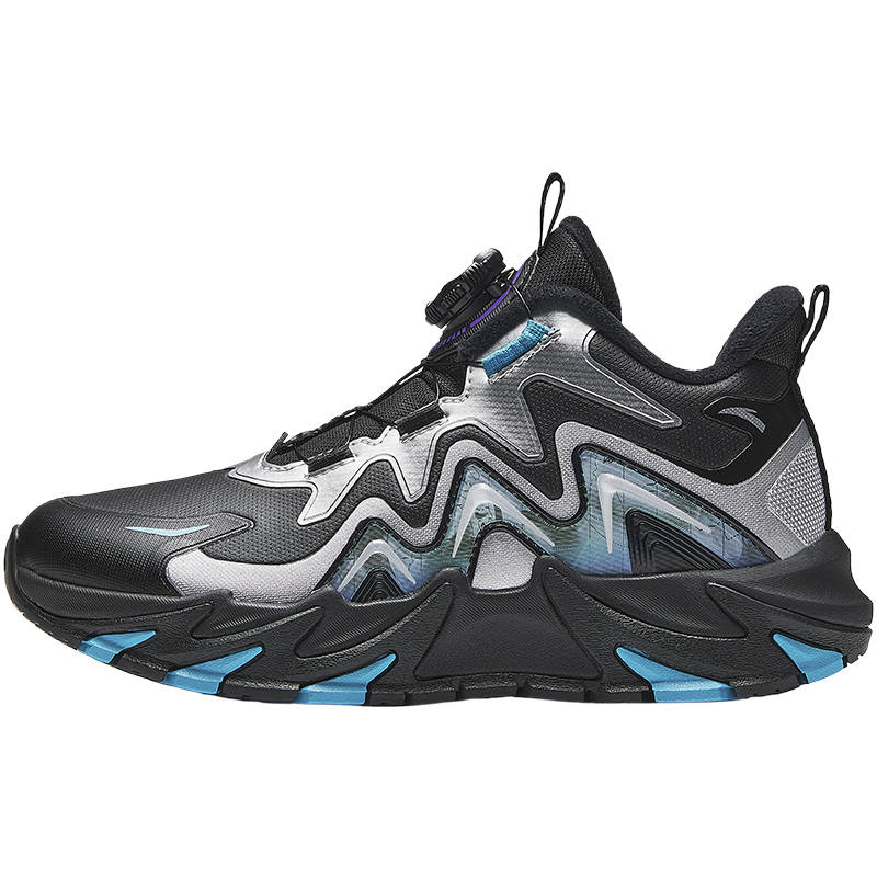 Antakids Summit Climbing Thickened And Fleece Lined Low top Casual Shoes Black Silver Teenagers