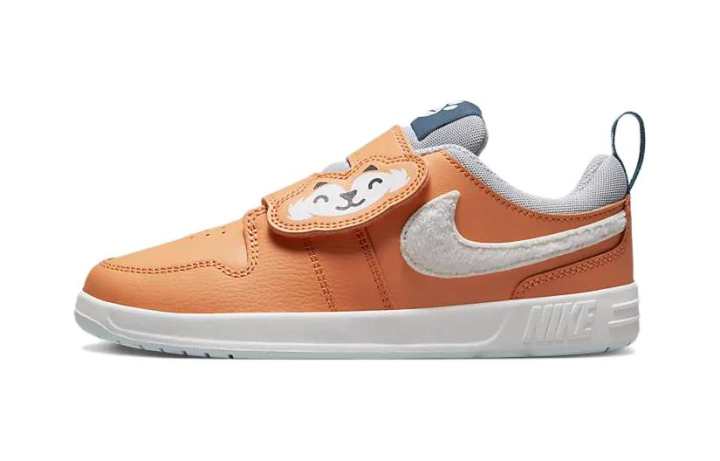 Nike Nike Pico 5 Slip Resistant Cushioning Abrasion Resistant Low top Casual Shoes White Orange Children Aged 3 7 Years Old