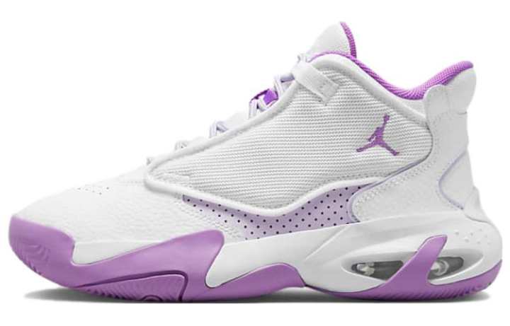 Jordan Jordan Max Aura 4 Mid top Basketball Shoes White Purple Unisex