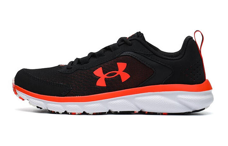 Under Armour Slip Resistant, Abrasion Resistant, Breathable Low top Kids' Running Shoes Black Red Teenagers