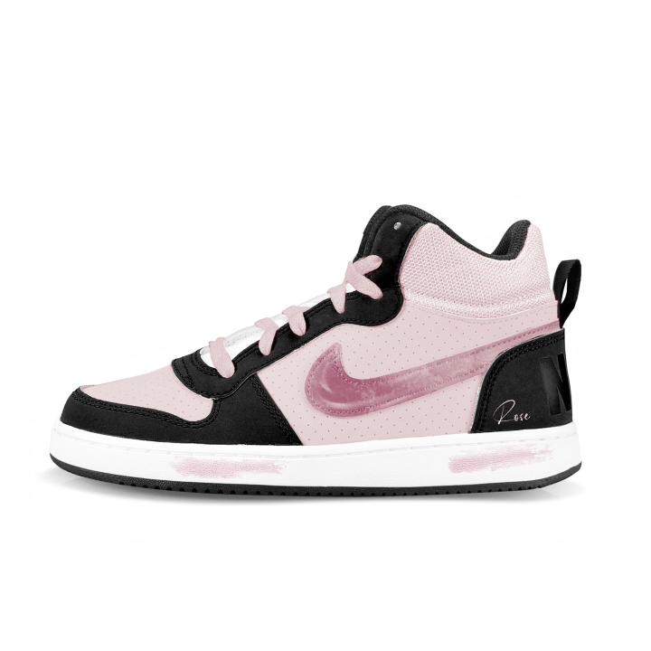 Nike Nike Court Borough Pink Mist Rose Synthetic Leather Slip Resistant Cushioning Abrasion Resistant Breathable High top