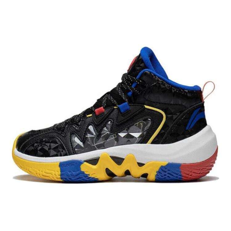 Li-Ning YOUNG Li Ning YOUNG Cushioning Abrasion Resistant Mid top Basketball Shoes Black Teenagers