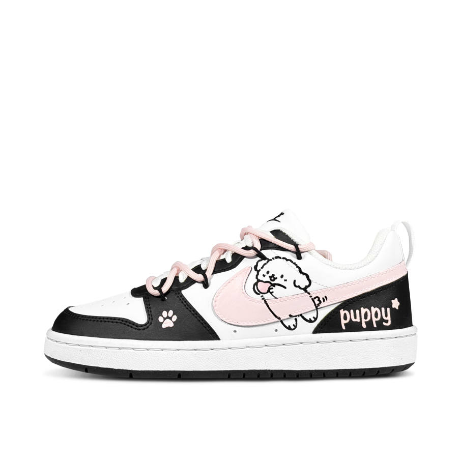Nike Nike Court Borough Flying Puppy Low top Kids' Skateboarding Shoes Black Pink Unisex