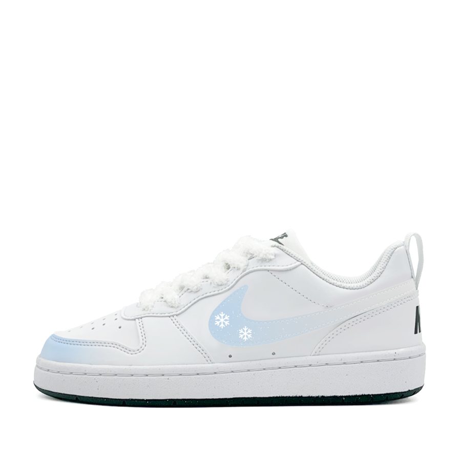Nike Nike Court Borough Frosty Snowflake, Cute, Minimalist Style, Versatile, Fashion, Individual Trendy Synthetic Leather