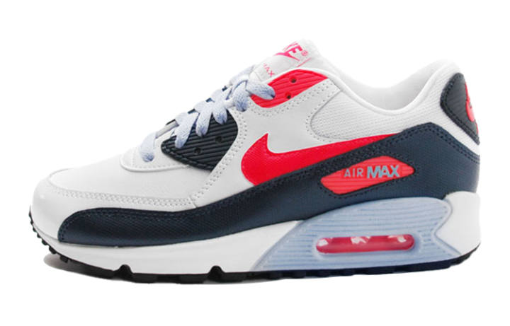 Nike Nike Air Max 90 Cushioning Abrasion Resistant Low top Running Shoes White Blue Unisex