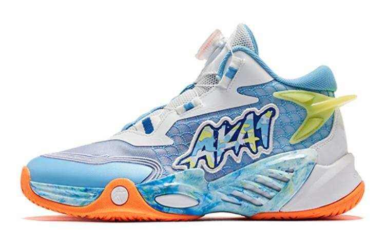 QIAODAN High top Basketball Shoes Blue White Teenagers