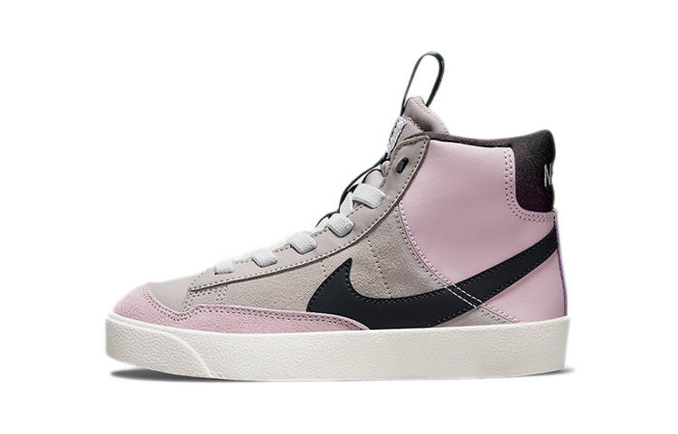 Nike Nike Blazer 77 SE D Slip Resistant Abrasion Resistant Mid top Kids' Skateboarding Shoes Gray Pink