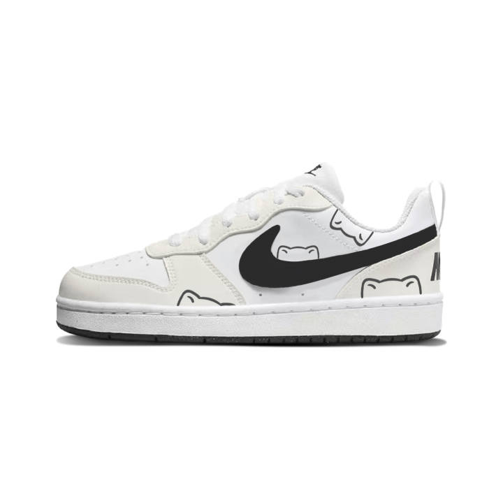 Nike Nike Court Borough Stick Figure Bear Synthetic Leather Abrasion Resistant Abrasion Resistant Low top Skateboard Shoes