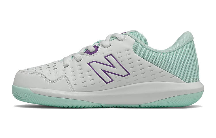 New Balance New Balance V4 Cushioning Abrasion Resistant Breathable Tennis Training Shoes White Green Kids'