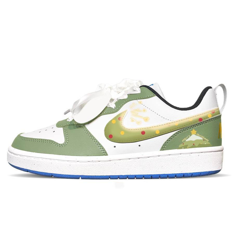 Nike Nike Court Borough Synthetic Leather Cushioning, Wear Resistant Low top Kids' Skateboarding Shoes Green Teenagers