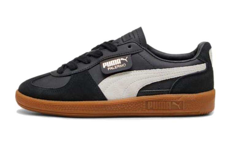 PUMA Palermo Leather Cushioning Abrasion Resistant Cushioning, Wear Resistant Low top Kids' Skateboarding Shoes Black