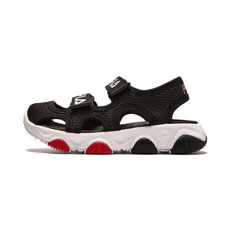 FILA KIDS Sports Performance Anti Kick Cushioning Children's Sandals Black Red Children Aged 3 7 Years Old