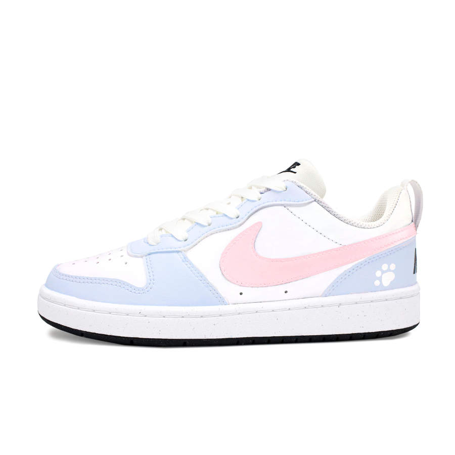 Nike Nike Court Borough Slip Resistant Abrasion Resistant Low top Kids' Skateboarding Shoes Blue White Pink Teenagers