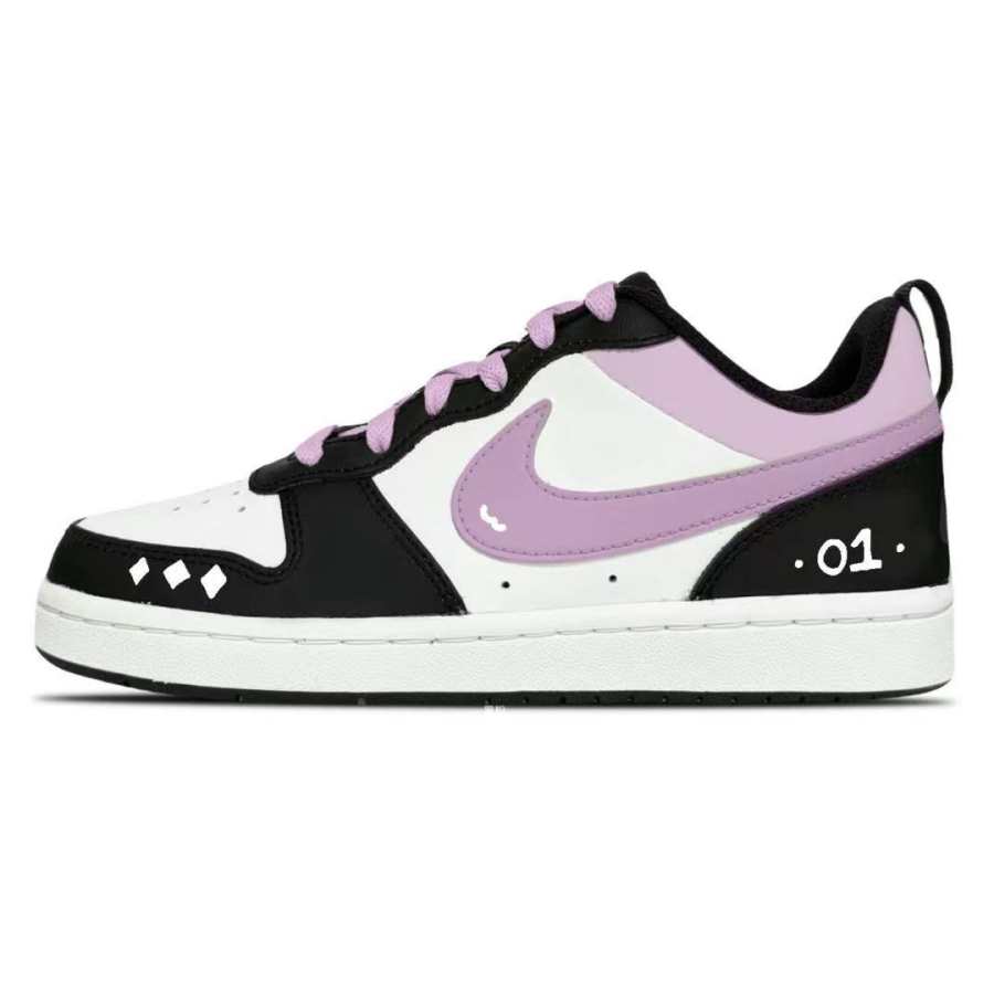 Nike Nike Court Borough Purple Star Leather Abrasion Resistant Low top Kids' Skateboarding Shoes Unisex